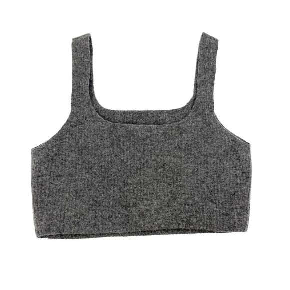 EVERLANE The Cozy Stretch Tank M Wool Blend Heathered Charcoal Gray EUC B40 - Picture 8 of 10